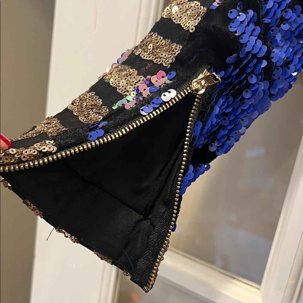 L'ATISTE Black and Blue Sequin Dress - Picture 10 of 10